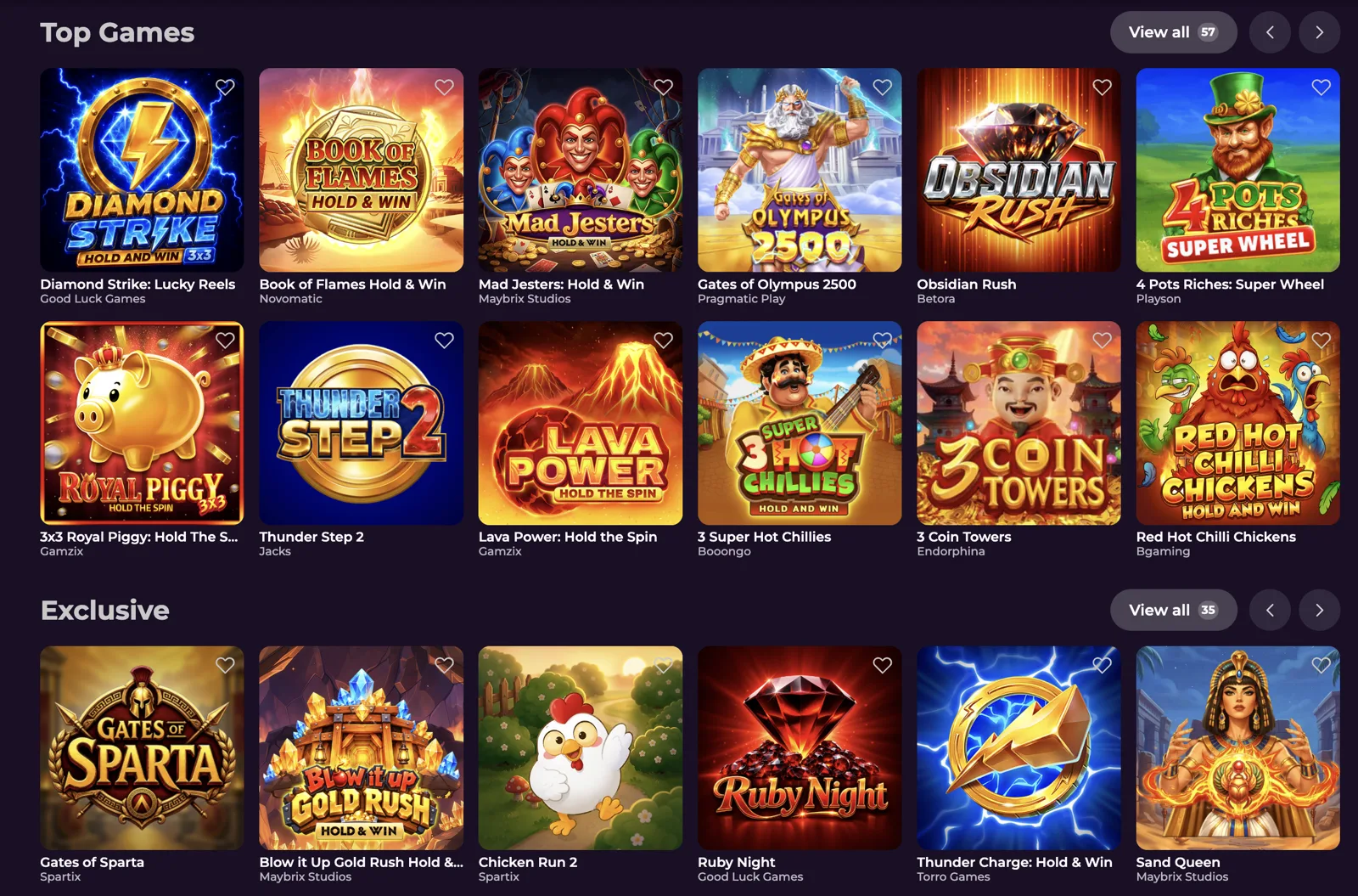 Top games en exclusieve spellen bij Zumospin