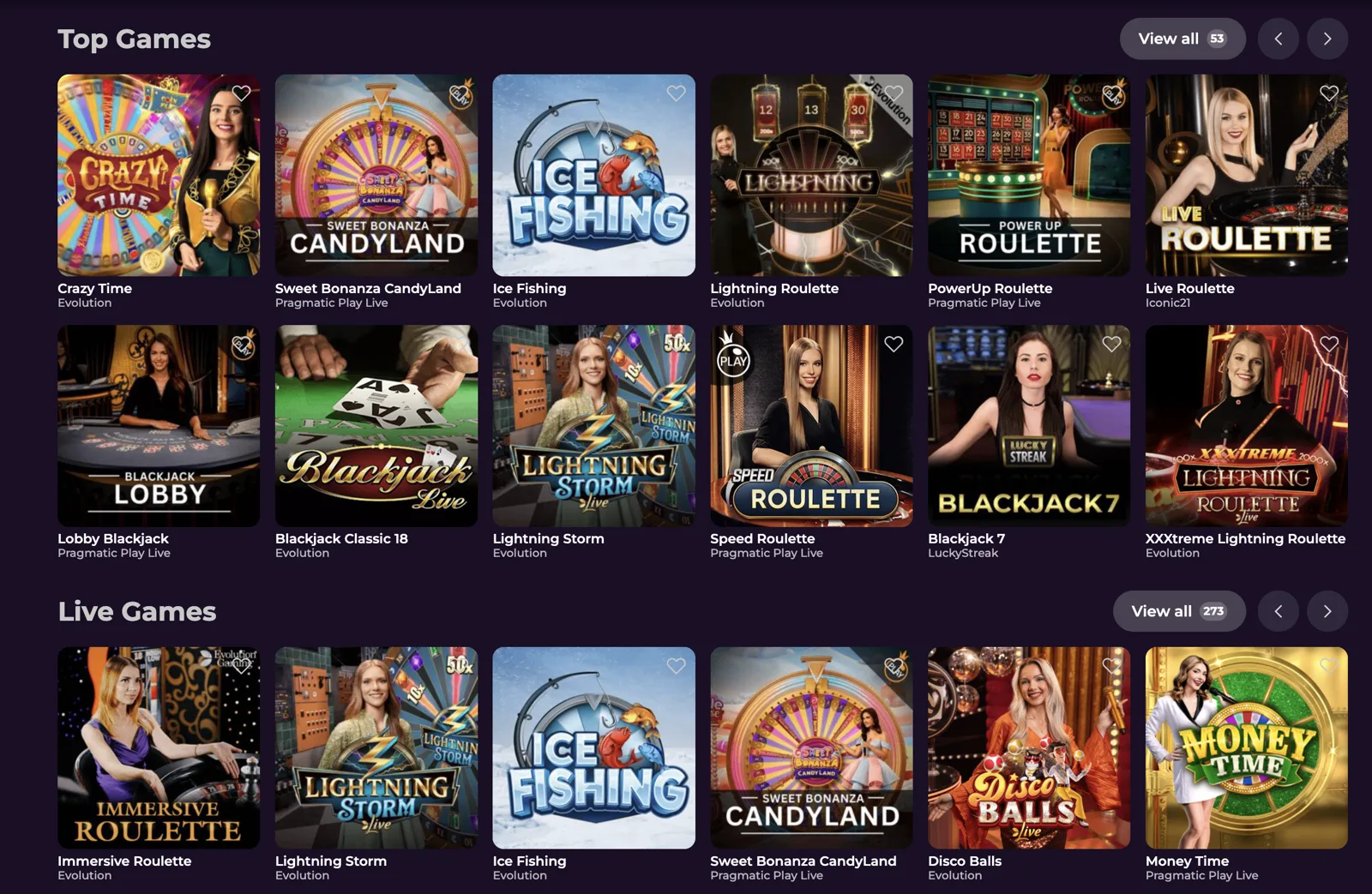 Live games bij Zumospin